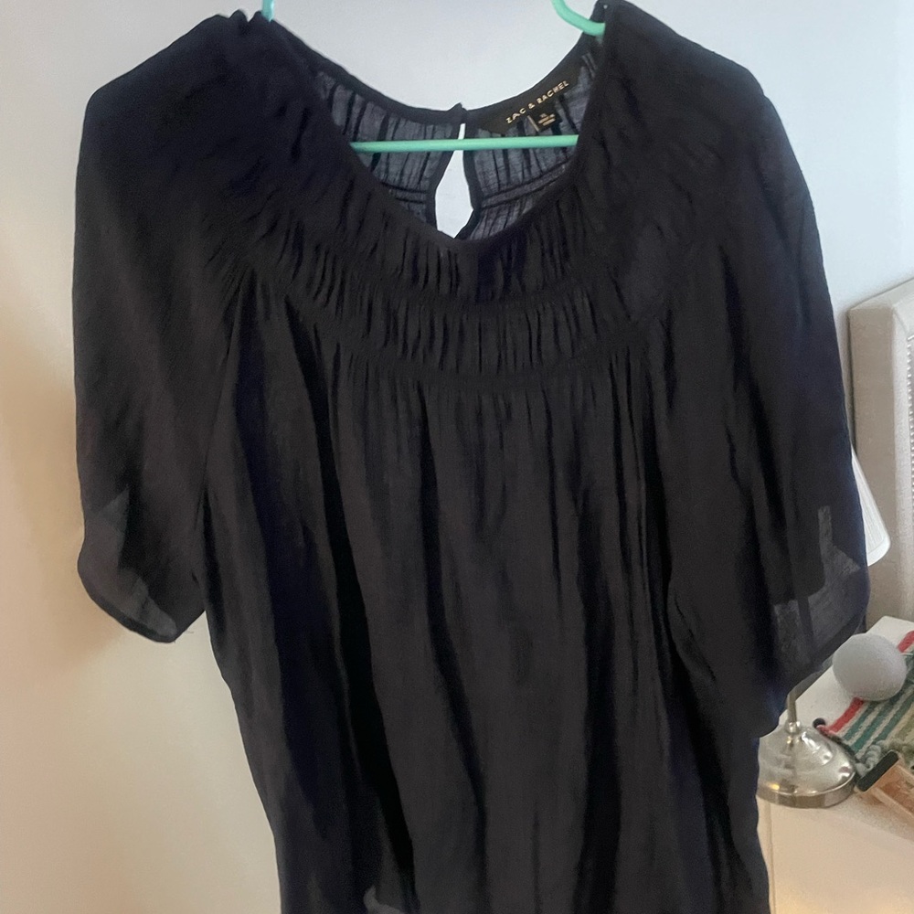 Zac and Rachel navy blouse